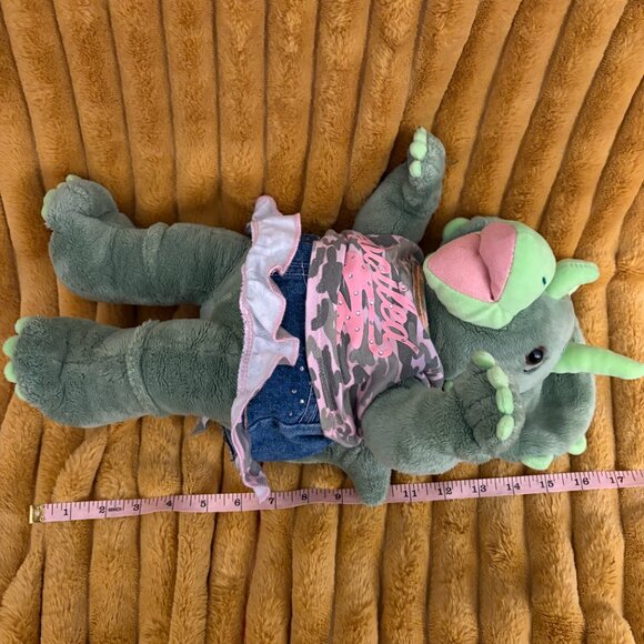 Build-A-Bear (BAB) Retired 2006 Triceratops Stuffie w/ Girl Outfit (SKU: 362TO) - Picture 10 of 11